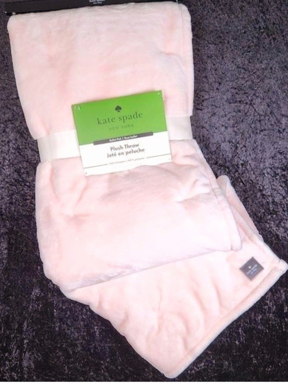 Kate Spade Ballet Pink Plush Throw Blanket - Picture 2 of 2